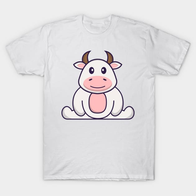 Cute cow is sitting. T-Shirt by kolega